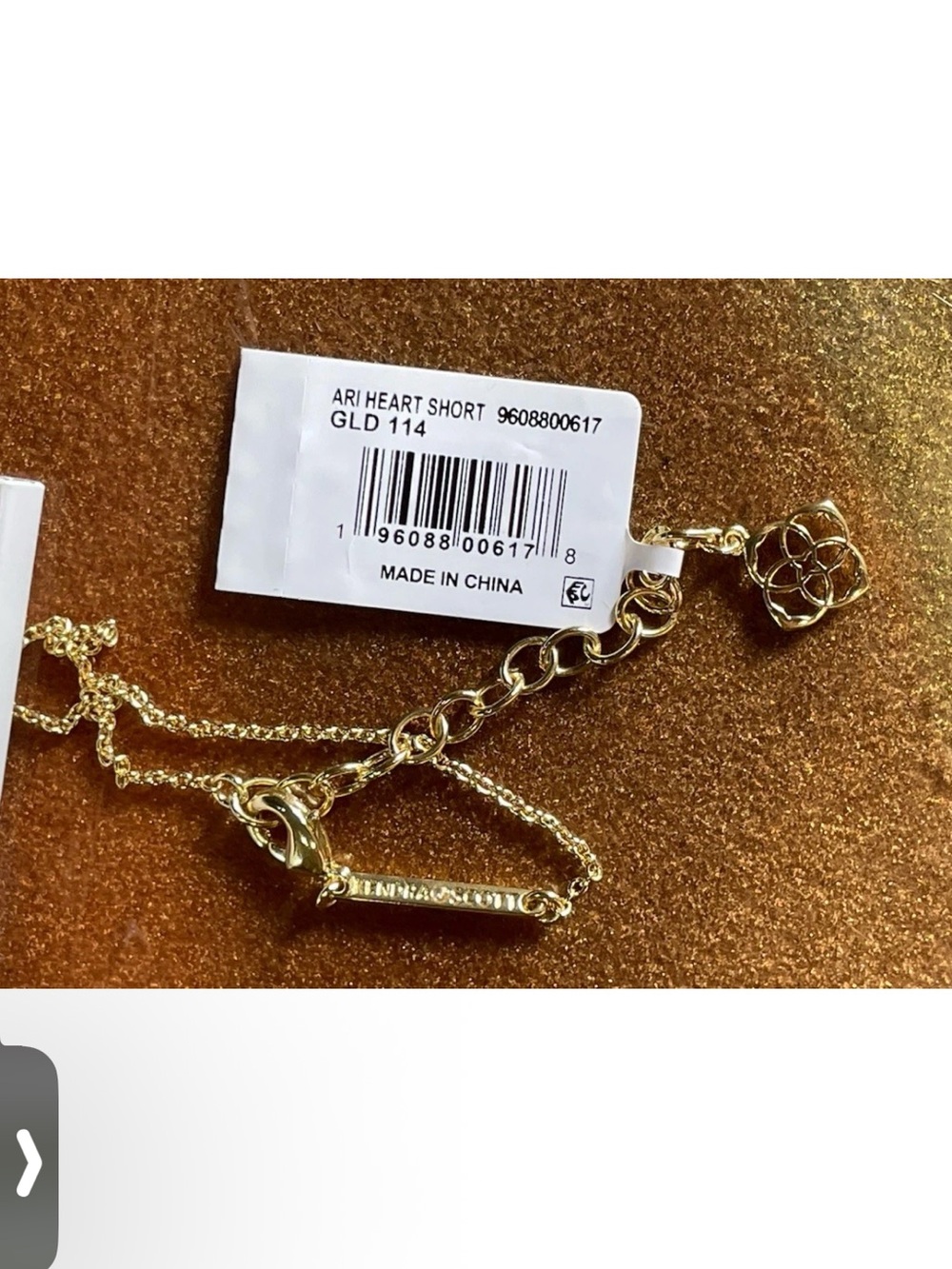 Kendra Scott Ivory Mother-of-Pearl Ari Heart Gold Pendant Necklace Short - Picture 7 of 9